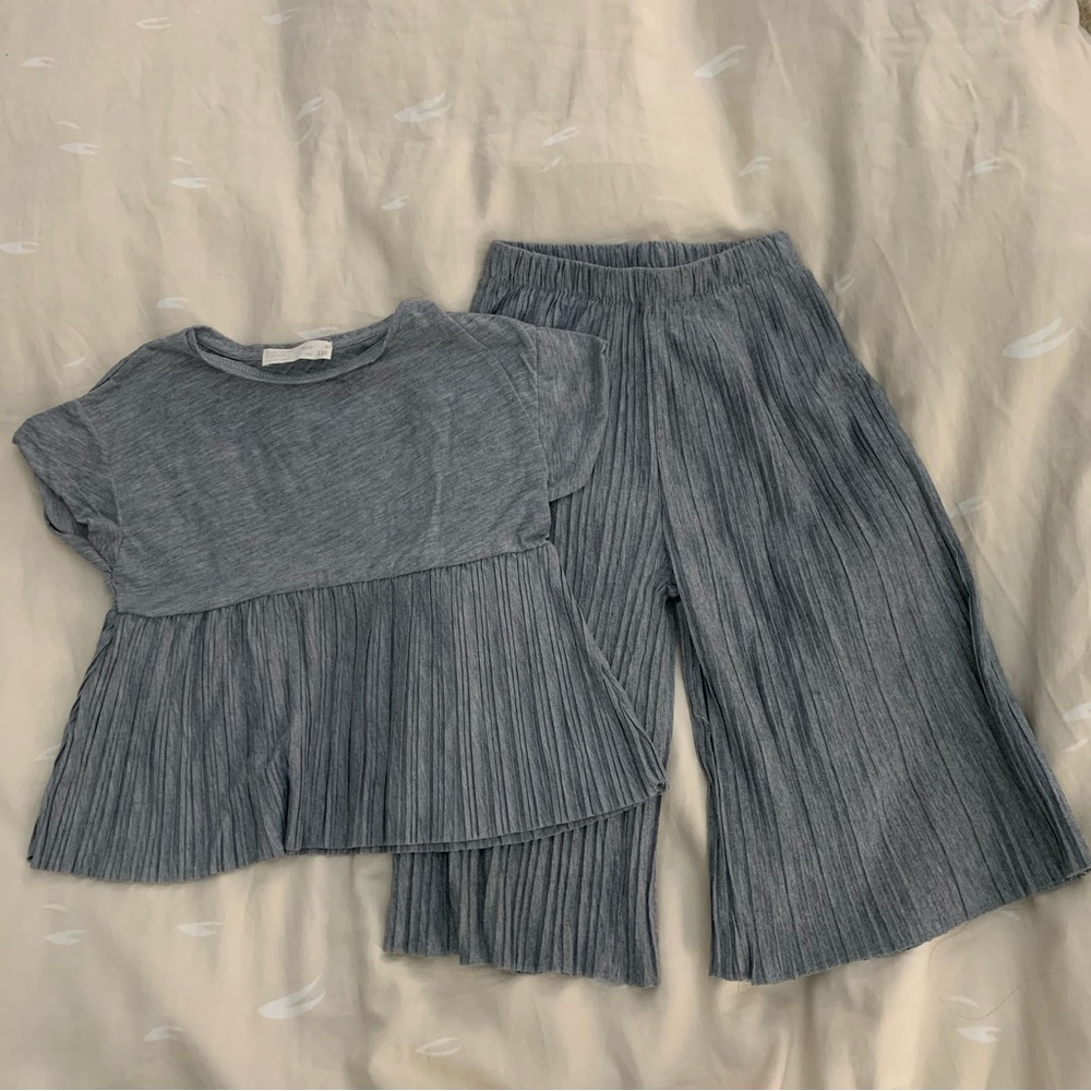 ZARA Girls pleated top and bottom